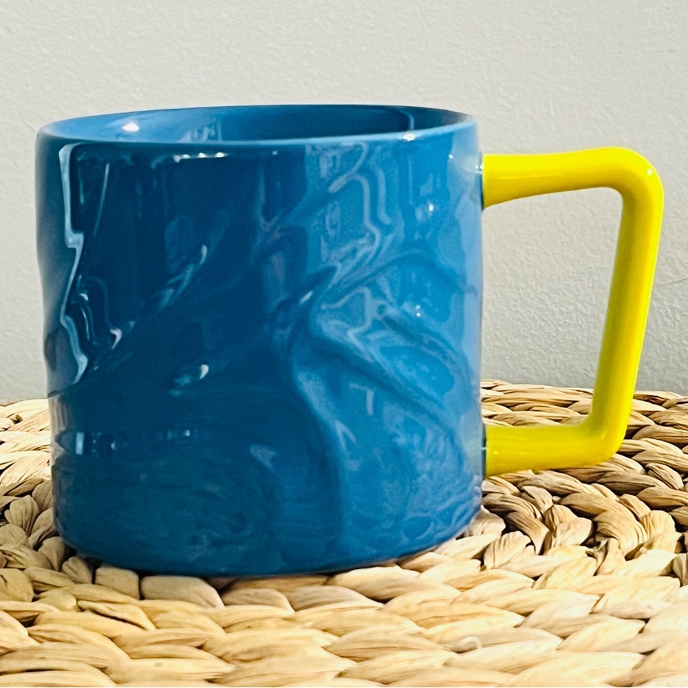 STARBUCKS - Blue Mug with Yellow Handle